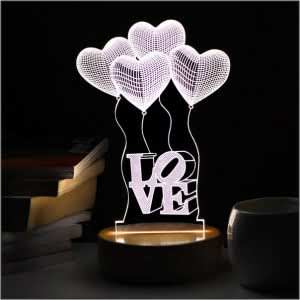 Lovely Hearts 3D LED Acrylic Lamp