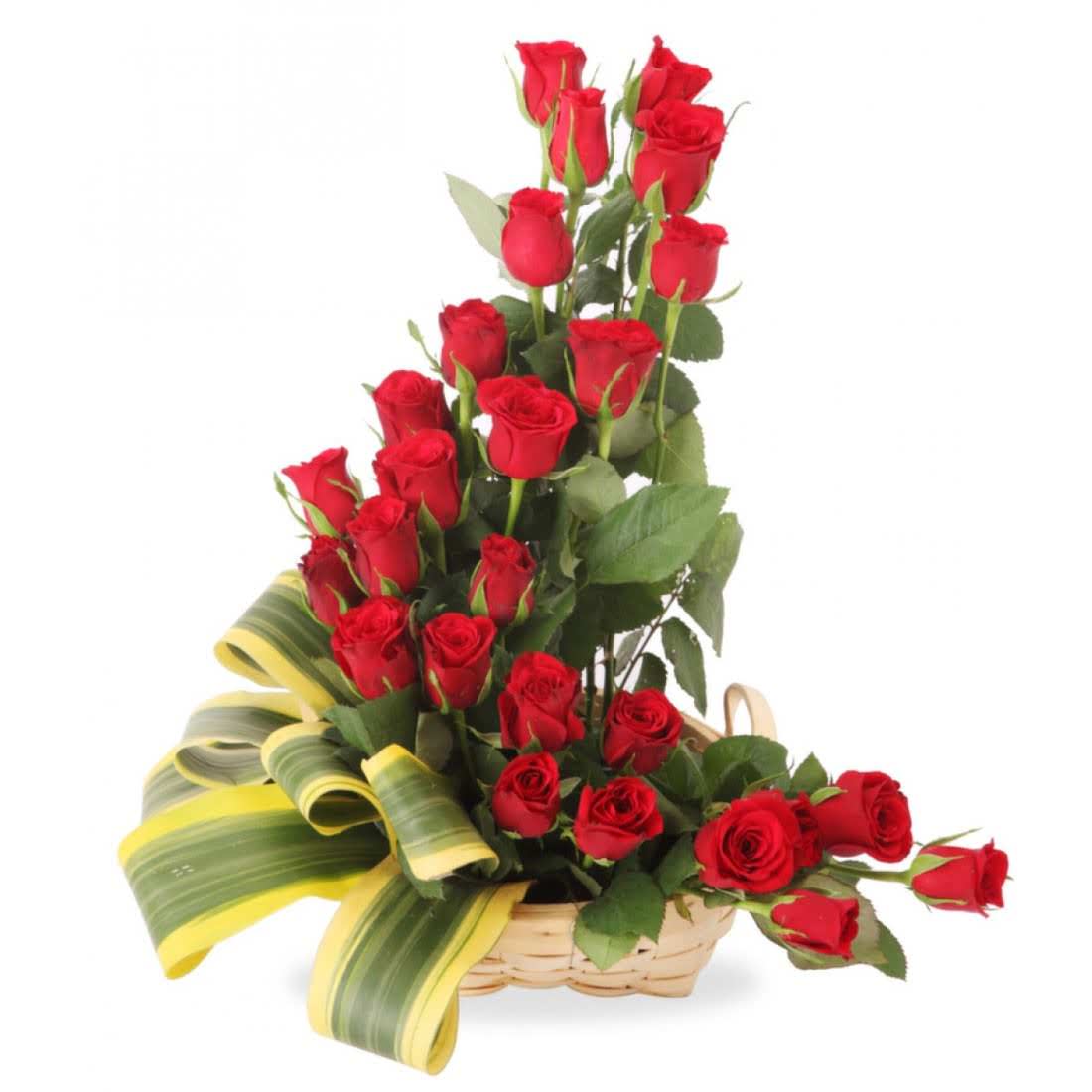 Lovely Red Roses Basket