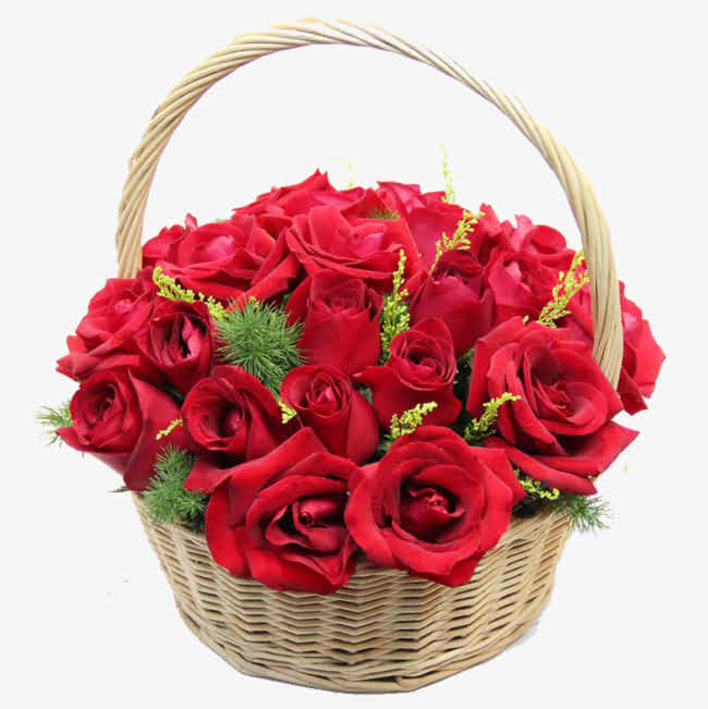 Red Rose Basket