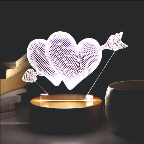 BALLON HEART 3D LED Acrylic Lamp