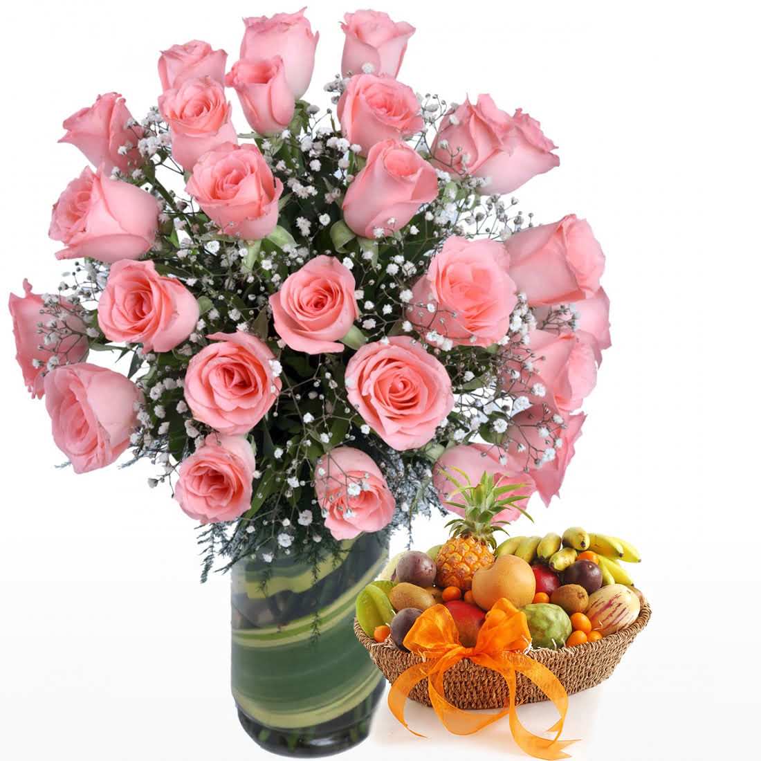 Pink Rose With Fruits