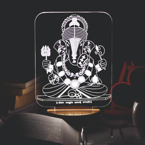 GANPATI 3D LED Acrylic Lamp