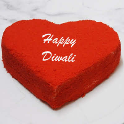 Happy Diwali Hearty Red Velvet Cake