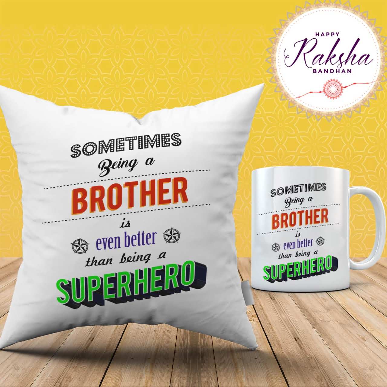 Being Brother Cushion Mug Combo
