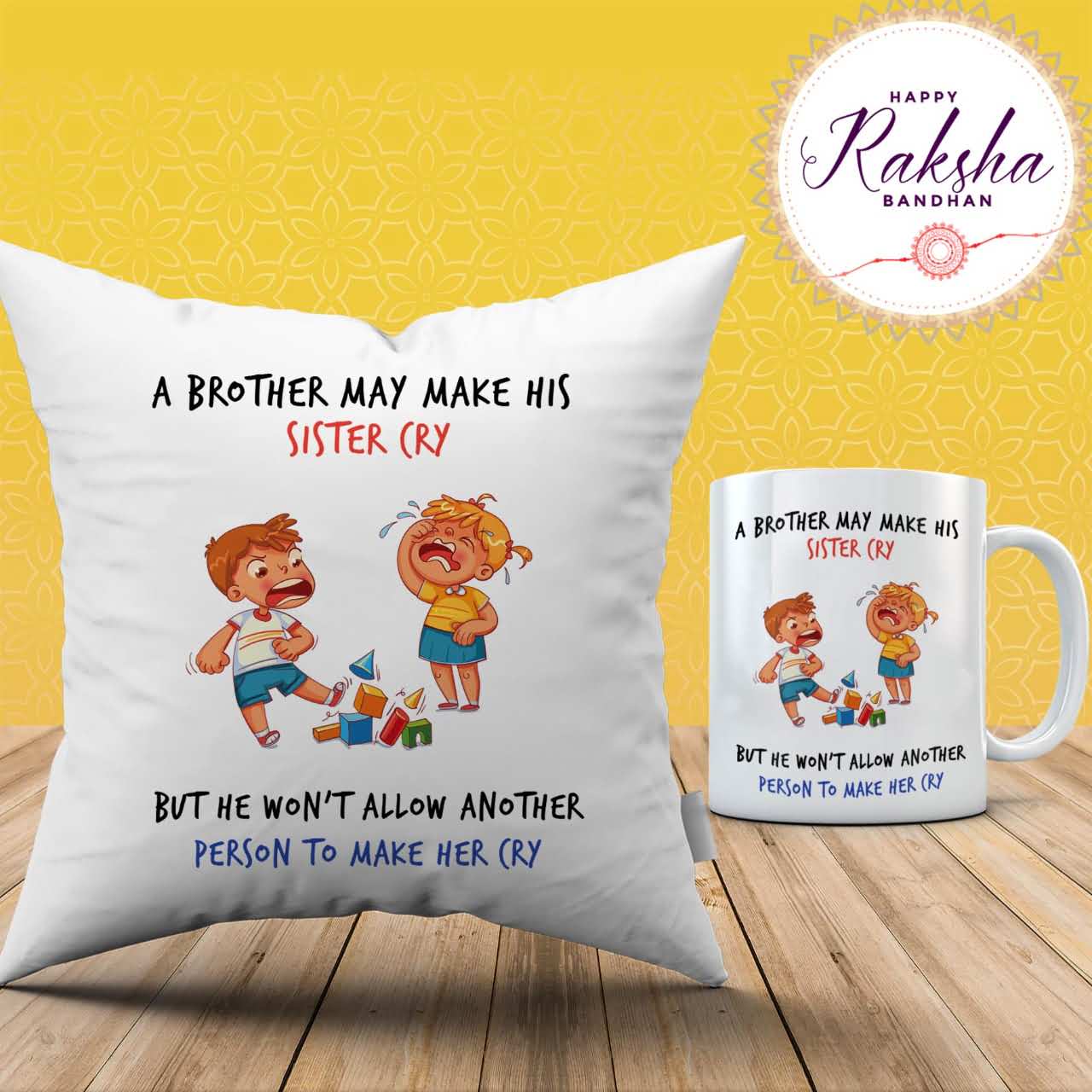 Brothers Love Cushion Mug Combo
