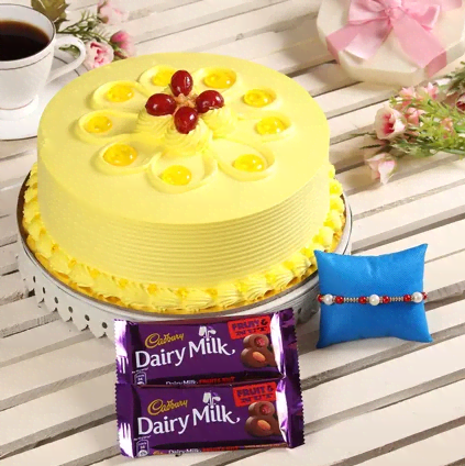 Butterscotch Cake, Rakhi n Chocolate Combo