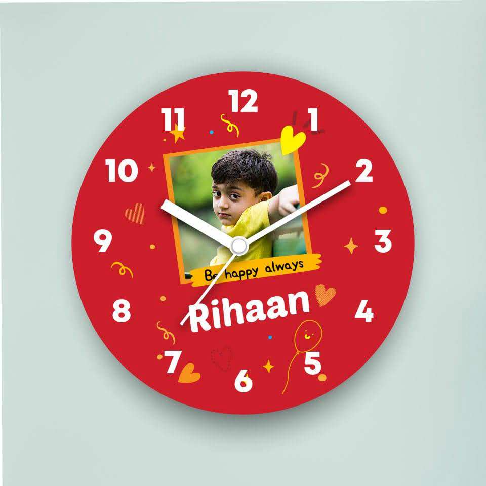 Maroon Personalized Wall Clock