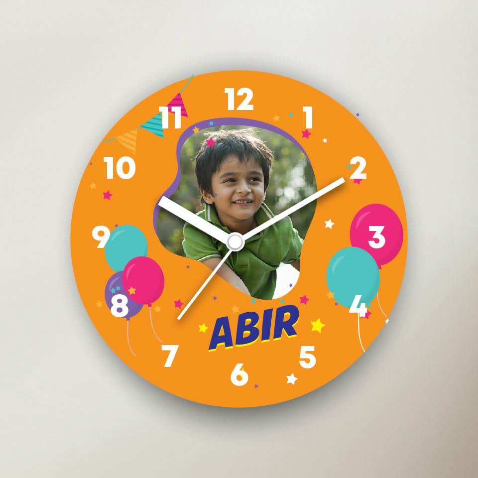 Orange Personalized Wall Clock