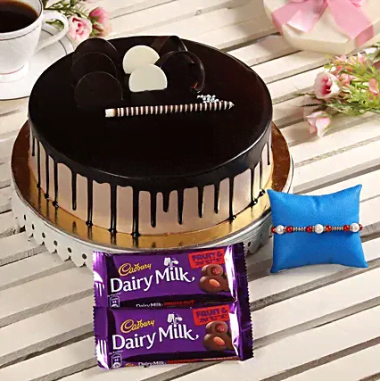 Chocolate Cake Rakhi n Chocolate Combo