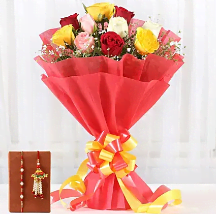 Mix Roses and Rakhi Set