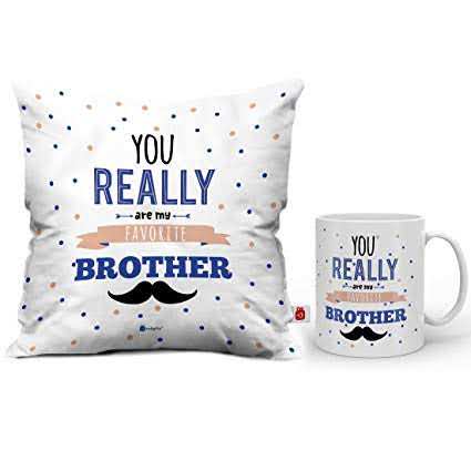 My Fav Bro Cushion Mug Combo