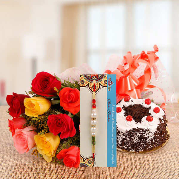 Rakhi Cake n Rose Combo