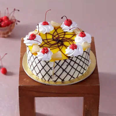 Pineapple Cake With Cherry Topping