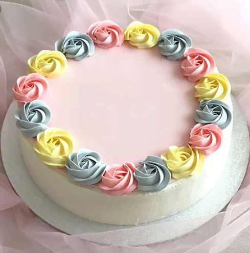 Multi Color Roses Pineapple Cake