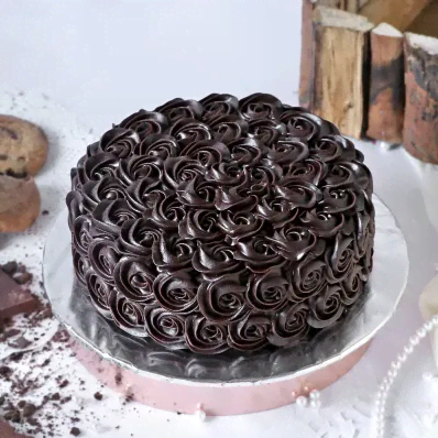 Dark Chocolate Rose Cake