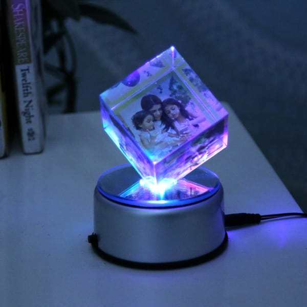 crystal cube photo frame
