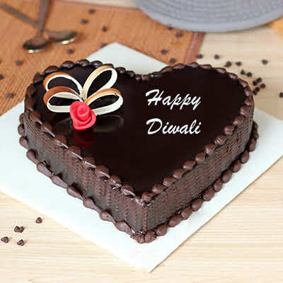 Happy Diwali Hearty Chocolate Cake