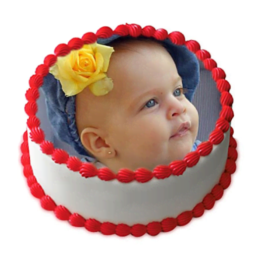 Cute Strawberry Photo Cake