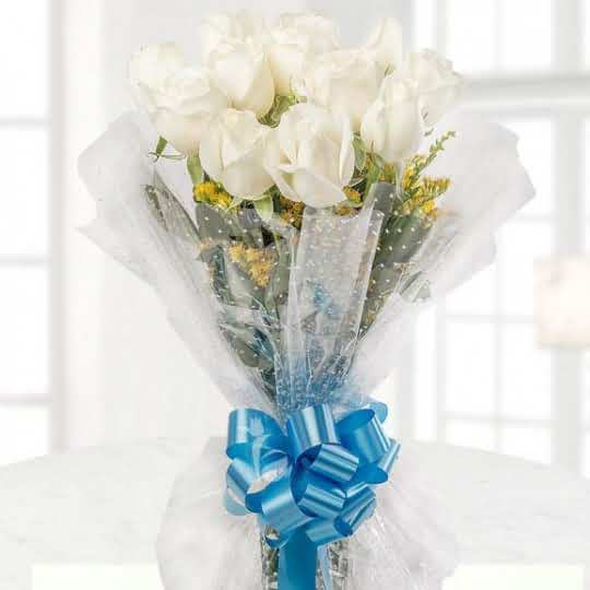 Divine White Roses Bouquet