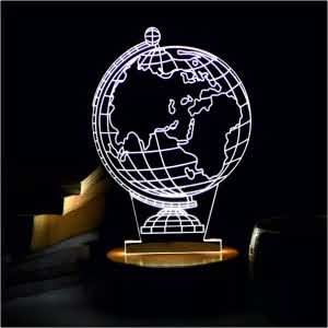 Earth Globe 3D LED Acrylic Lamp