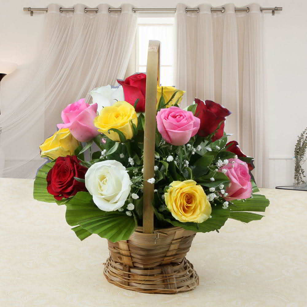 Basket of Mix Roses